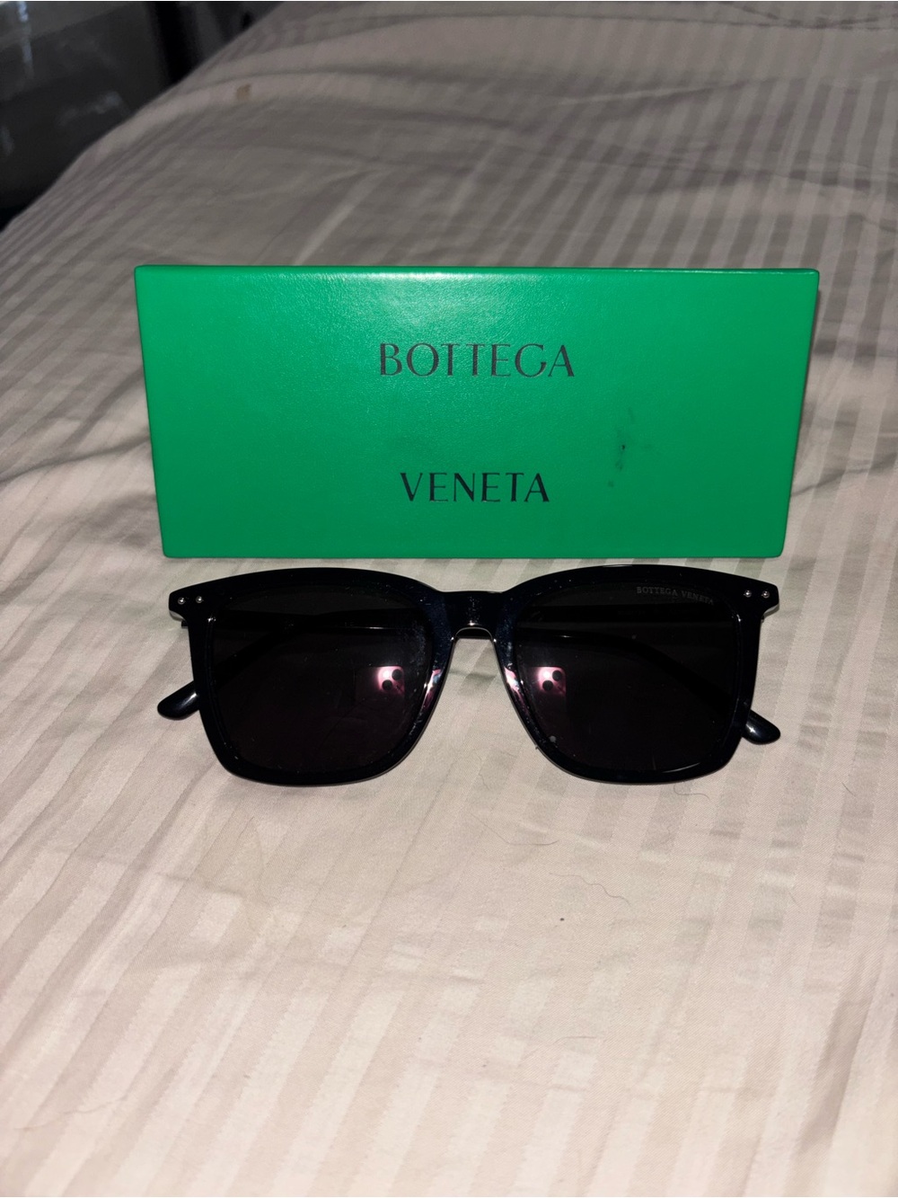 Bottega Veneta Black Men's Square Sunglasses